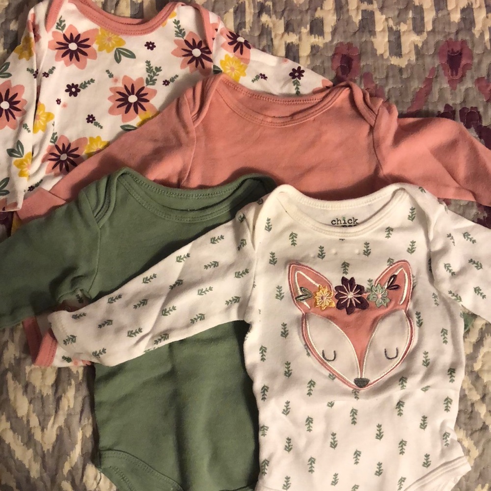 Fox and floral onesies